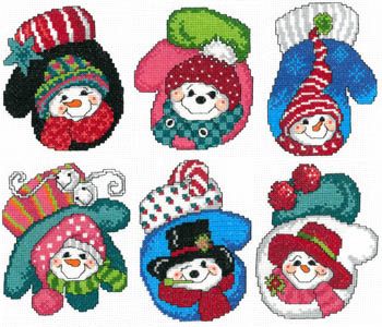 Snowman mitten ornaments