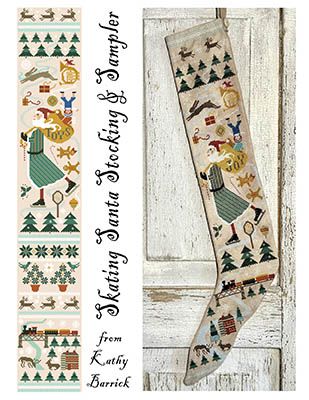 Skating Santa stocking and Sampler